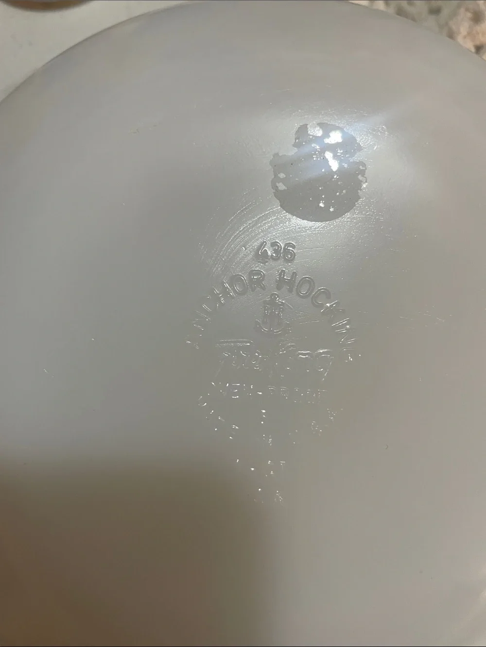 Fire King White Milk Glass Mixing Bowls with Blue Floral Bands